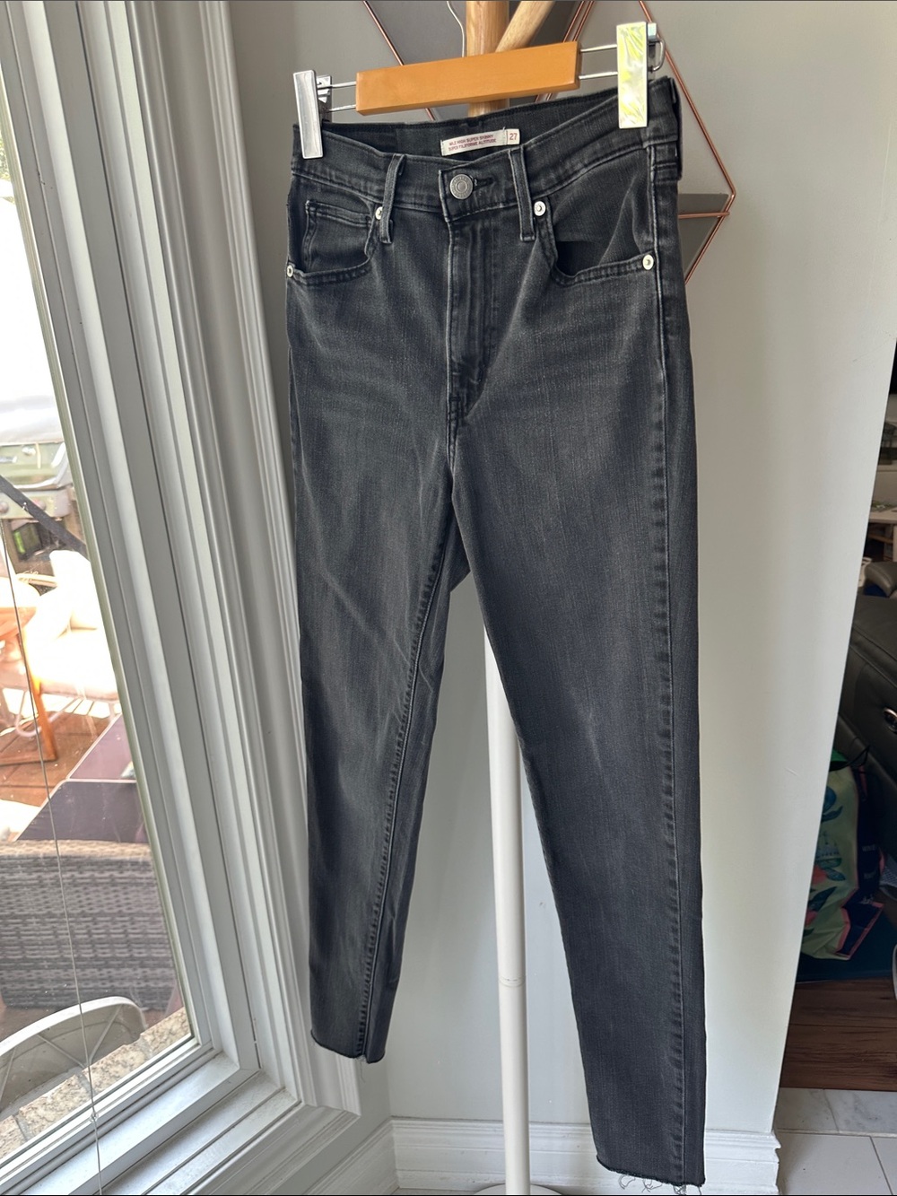 LEVI’s 22791 Mile High Super Skinny Black Grey High-Waist Jeans Denim Size 27